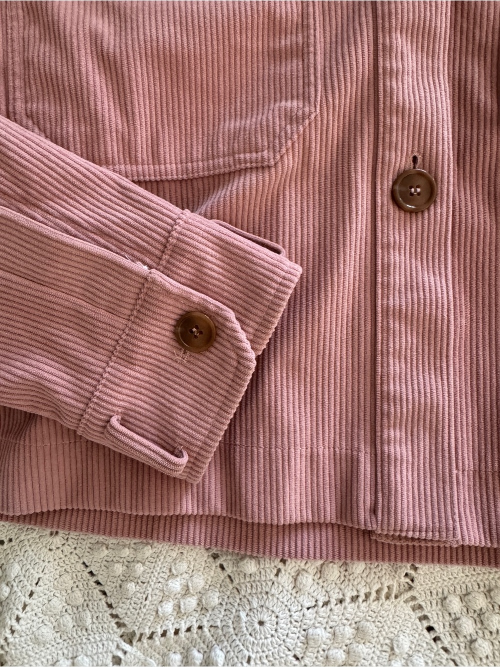 Avec Les Filles Dusty Rose Corduroy Cropped Jacket - Picture 2 of 4